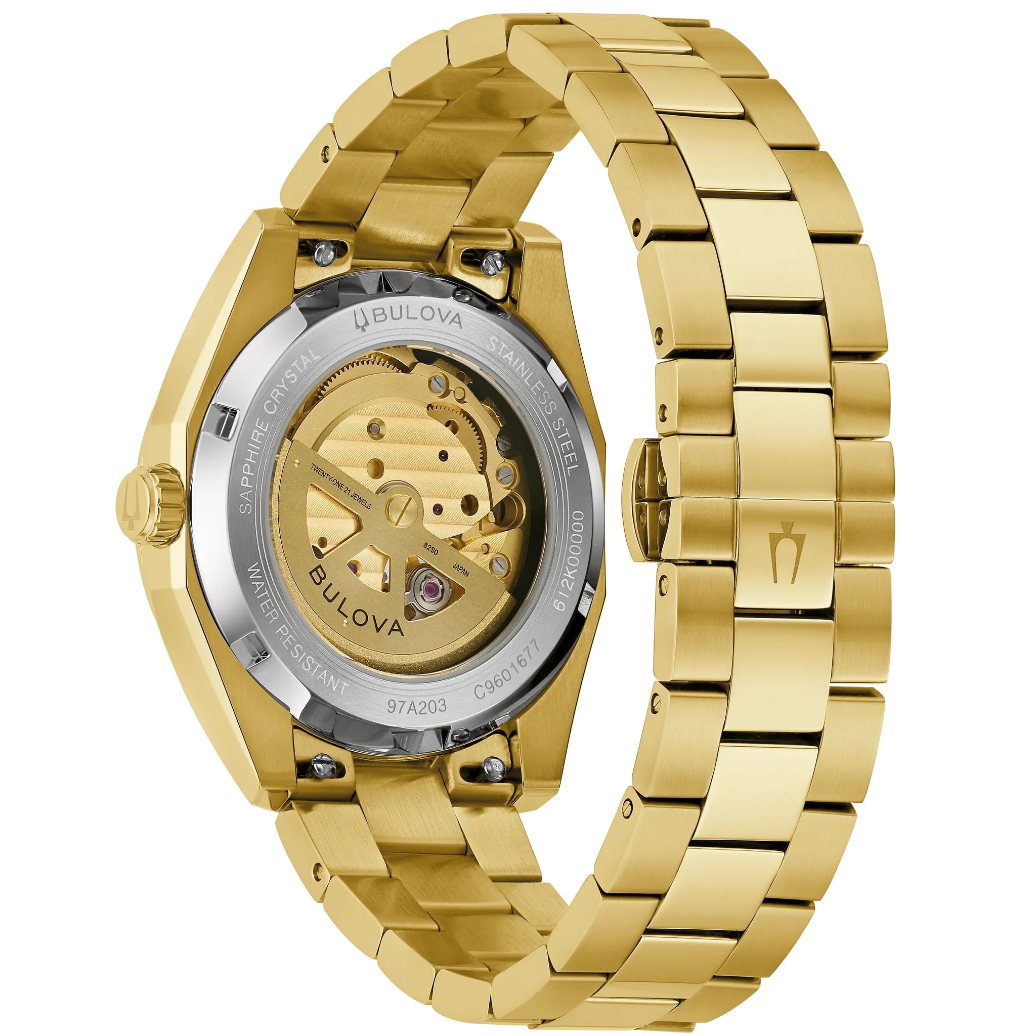 BULOVA Surveyor Open Aperture Automatic Blue Dial 39mm Gold Stainless Steel Bracelet 97A203 - 3
