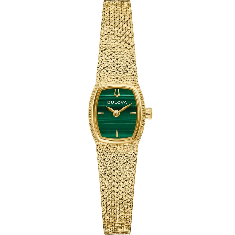 BULOVA Goddes Of Time Green Malachite Dial 17mm Gold Stainless Steel Mesh Bracelet 97L184 - 