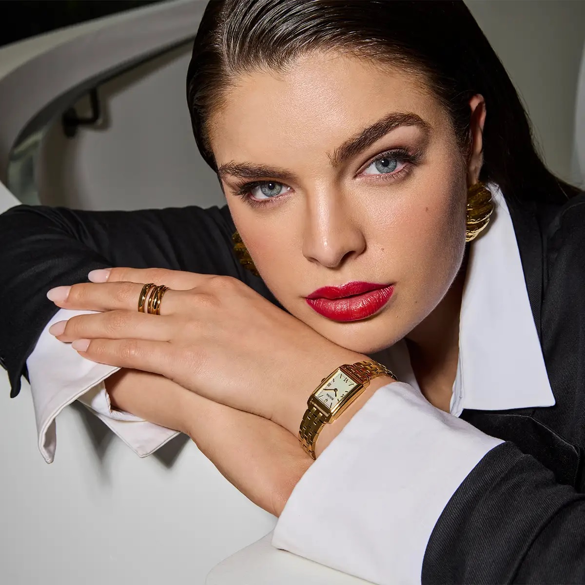 BULOVA Sutton White Pearl Dial 21×33mm Gold Stainless Steel Bracelet 97P177 - 