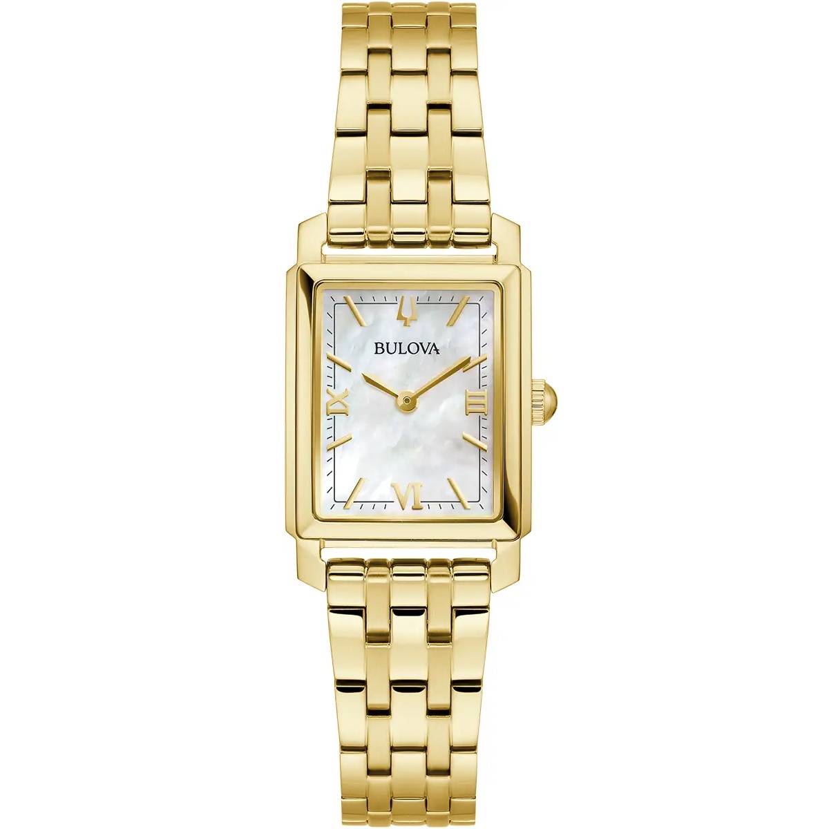 BULOVA Sutton White Pearl Dial 21×33mm Gold Stainless Steel Bracelet 97P177 - 