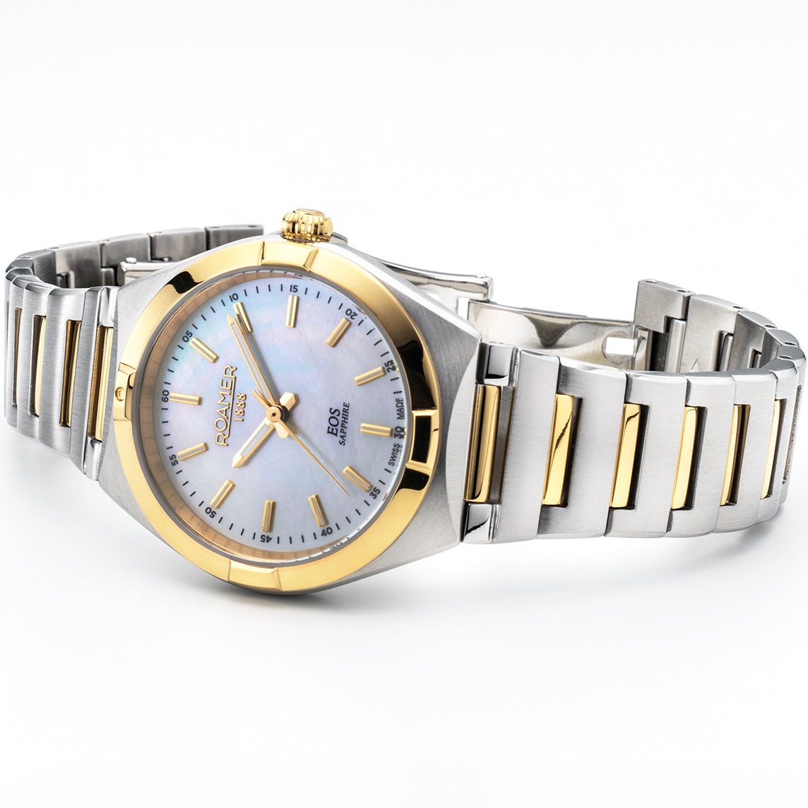 ROAMER Eos Classic White Pearl Dial 34mm Two Tone Gold Stainless Steel Bracelet 982847-47-20-20 - 