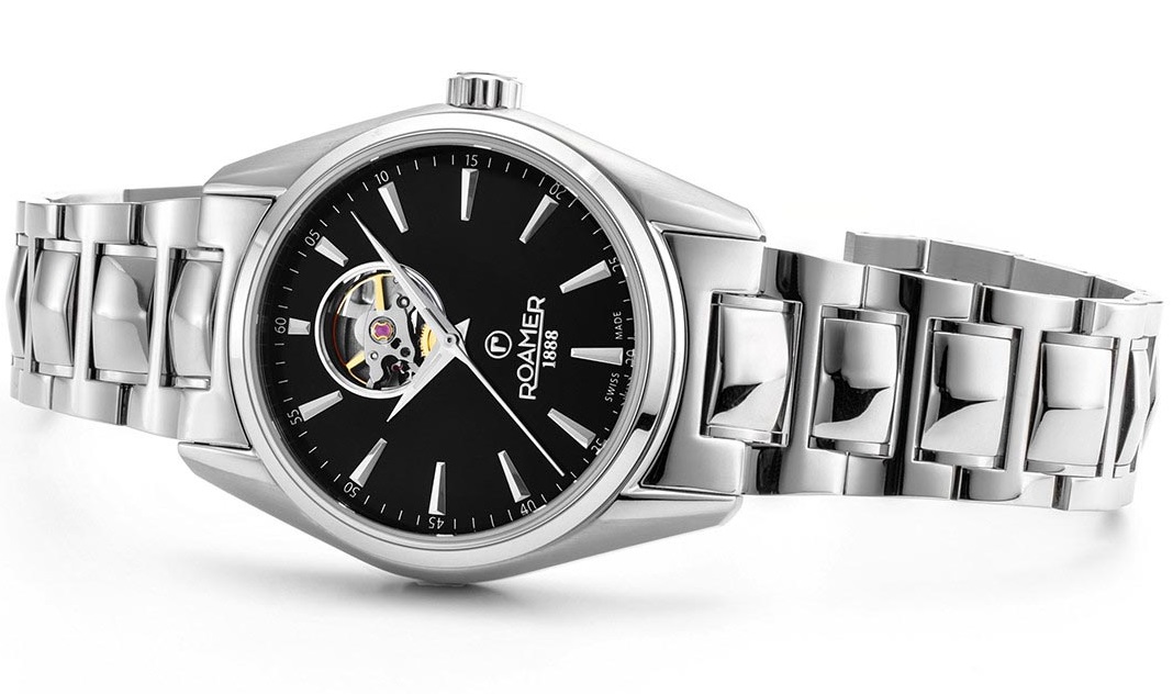 ROAMER Searock Master Black 42mm Silver Stainless Steel Bracelet 984985-41-85-20 - 2