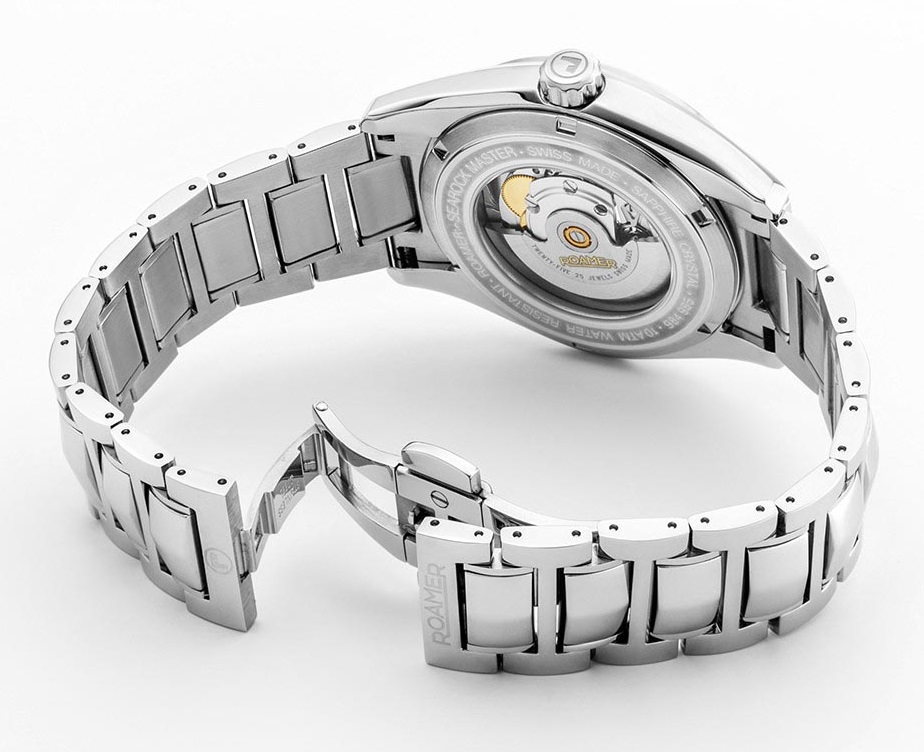 ROAMER Searock Master Black 42mm Silver Stainless Steel Bracelet 984985-41-85-20 - 4