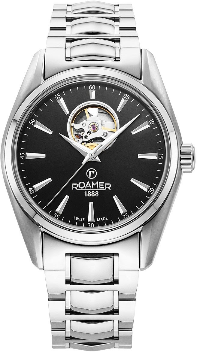 ROAMER Searock Master Black 42mm Silver Stainless Steel Bracelet 984985-41-85-20 - 1