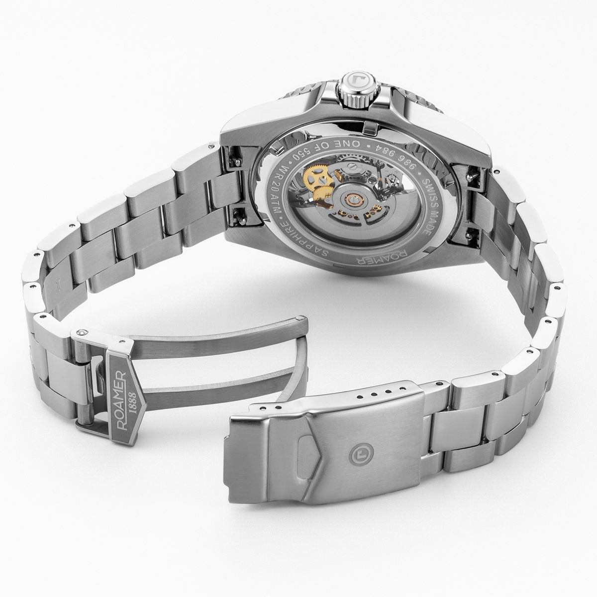 ROAMER Premier Skeleton Limited Silver Dial 42mm Box Set Silver Stainless Steel Bracelet with Extra Rubber Strap 986984-41-85-20 - 6