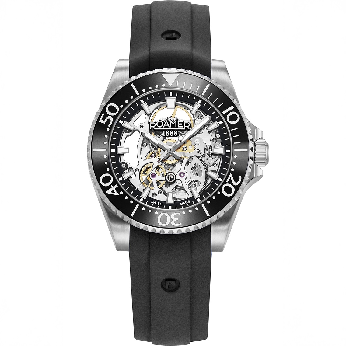 ROAMER Premier Skeleton Limited Silver Dial 42mm Box Set Silver Stainless Steel Bracelet with Extra Rubber Strap 986984-41-85-20 - 4