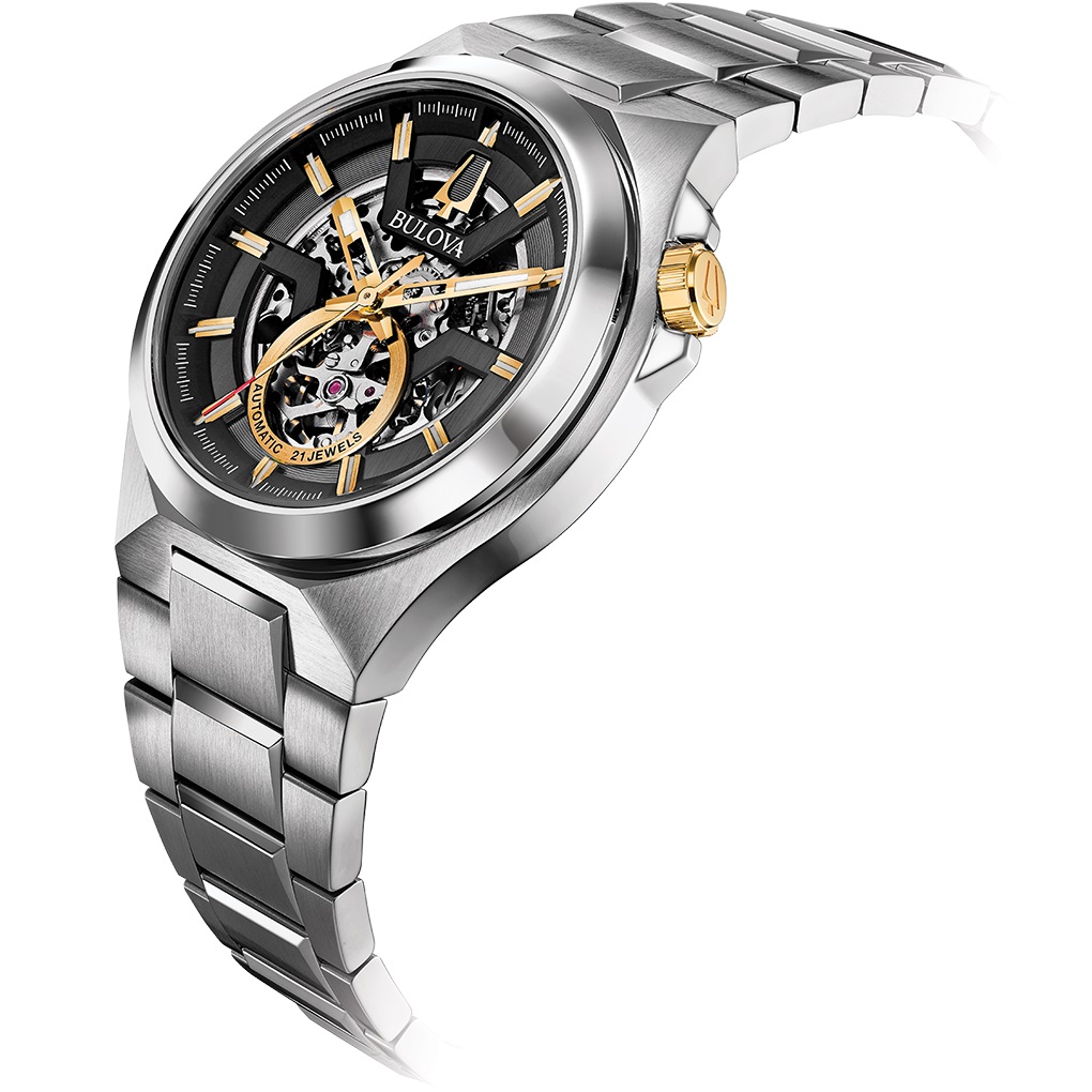BULOVA Maquina Skeleton Automatic Black Dial 46mm Silver Stainless Steel Bracelet 98A224 - 4