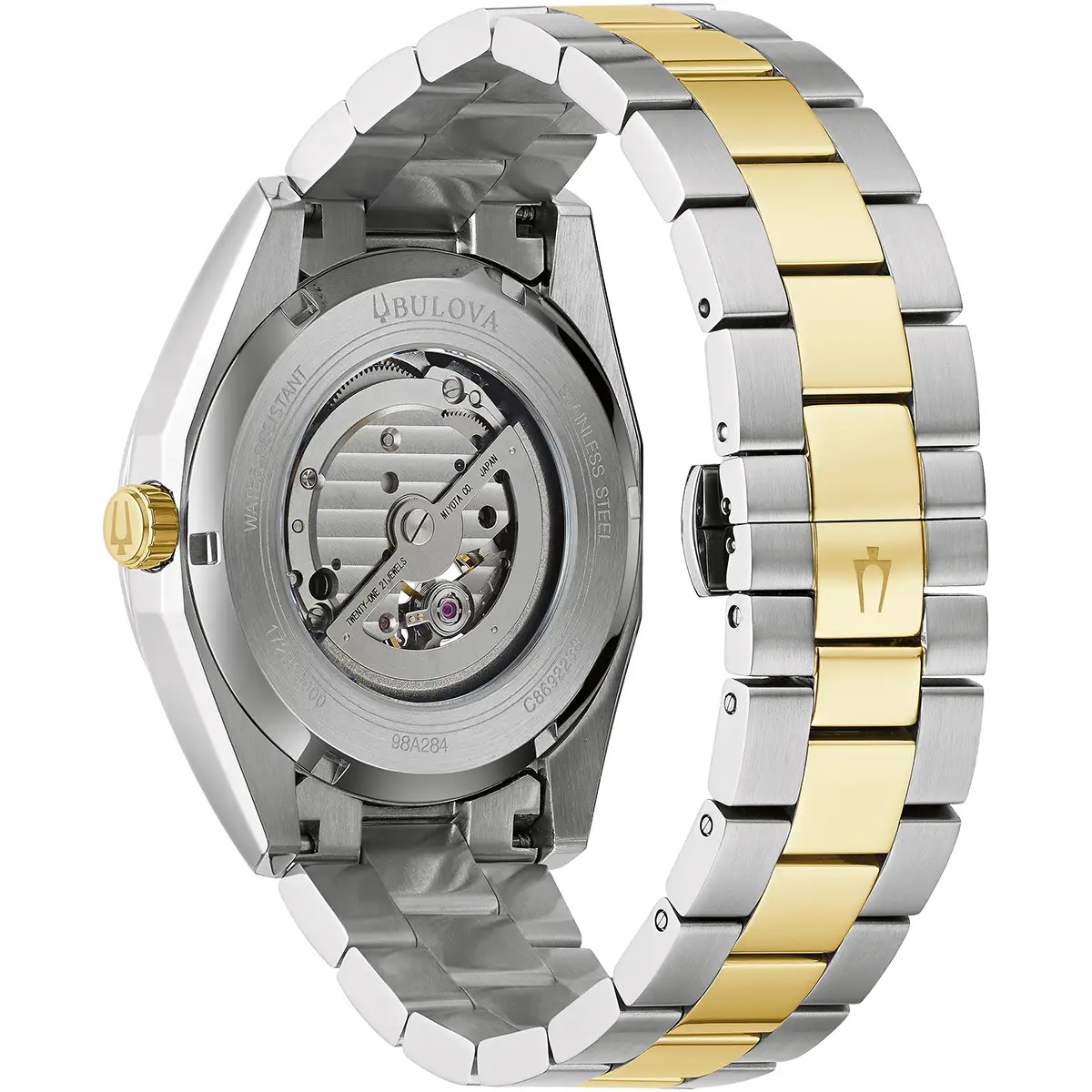 BULOVA Surveyor Open Aperture Automatic Silver Dial 42mm Two Tone Gold Stainless Steel Bracelet 98A284 - 4