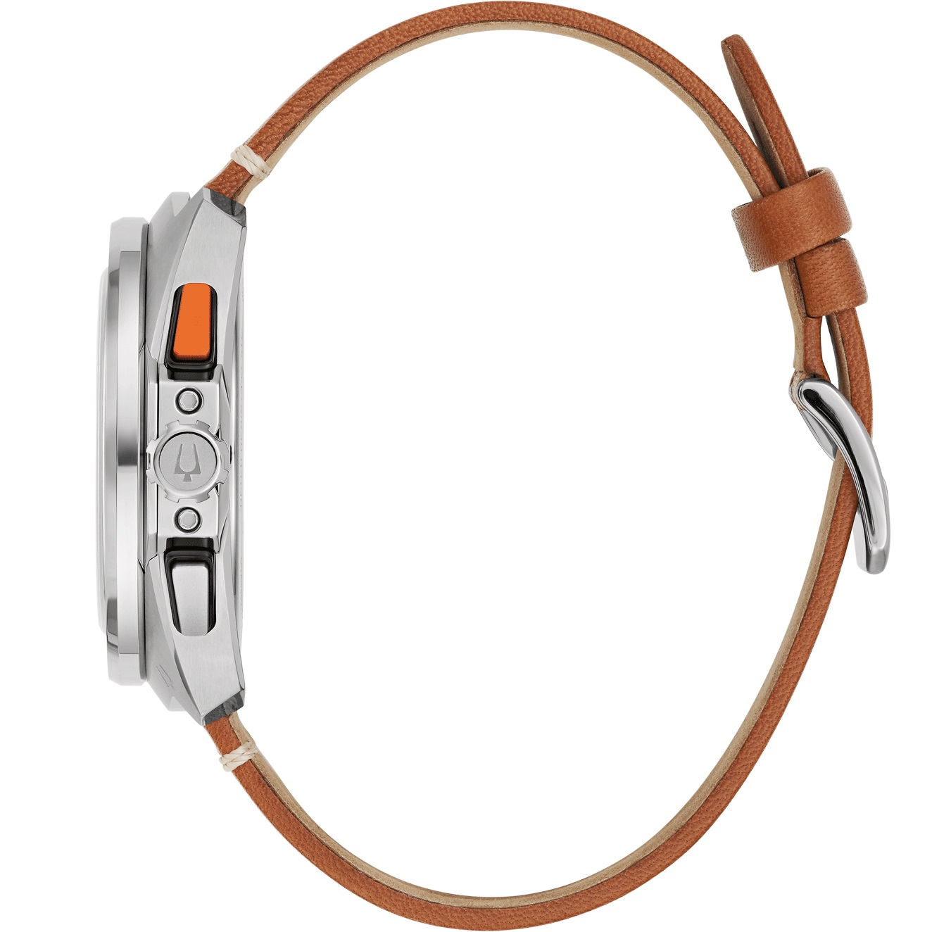 BULOVA Racer Chronograph Black Dial 42mm Silver Stainless Steel Brown Leather Strap 98B427 - 7