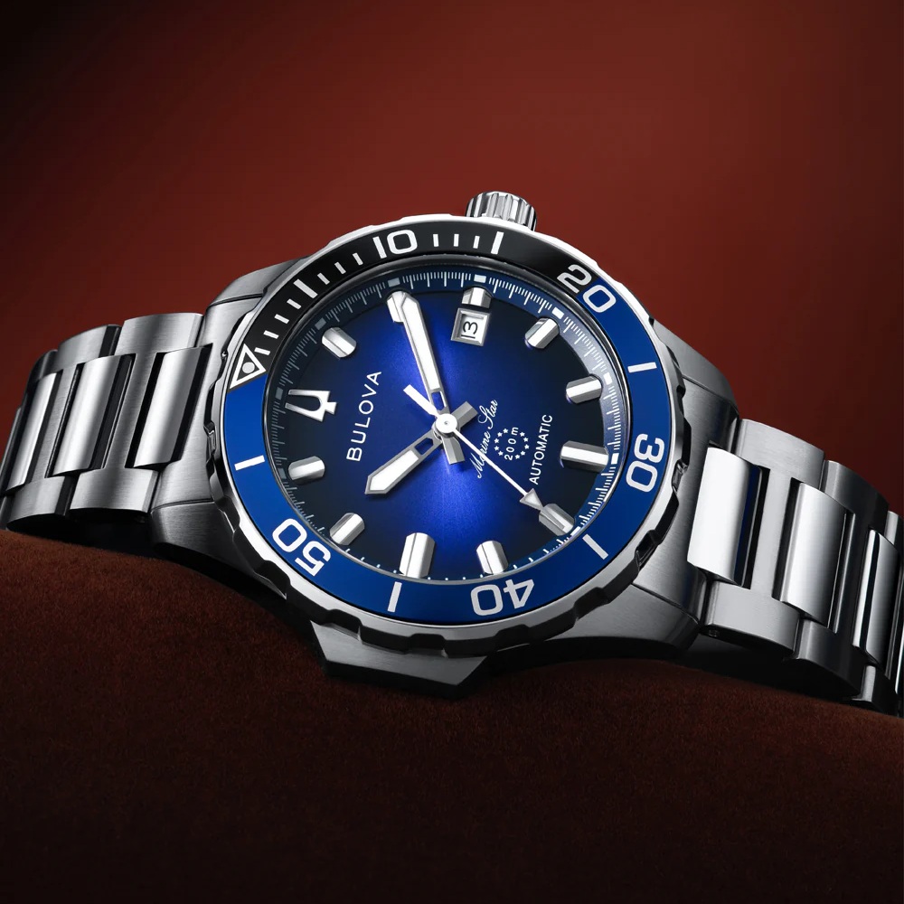 BULOVA Marine Star Series B Automatic Blue Dial 41mm Silver Stainless Steel Bracelet 98B466 - 