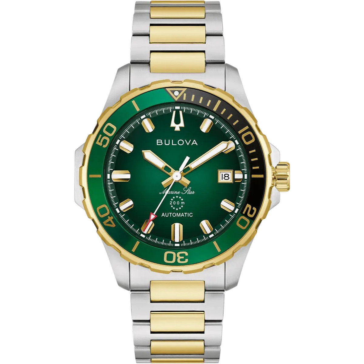 BULOVA Marine Star Series B Automatic Green Dial 41mm Two-Tone Gold Stainless Steel Bracelet 98B467 - 