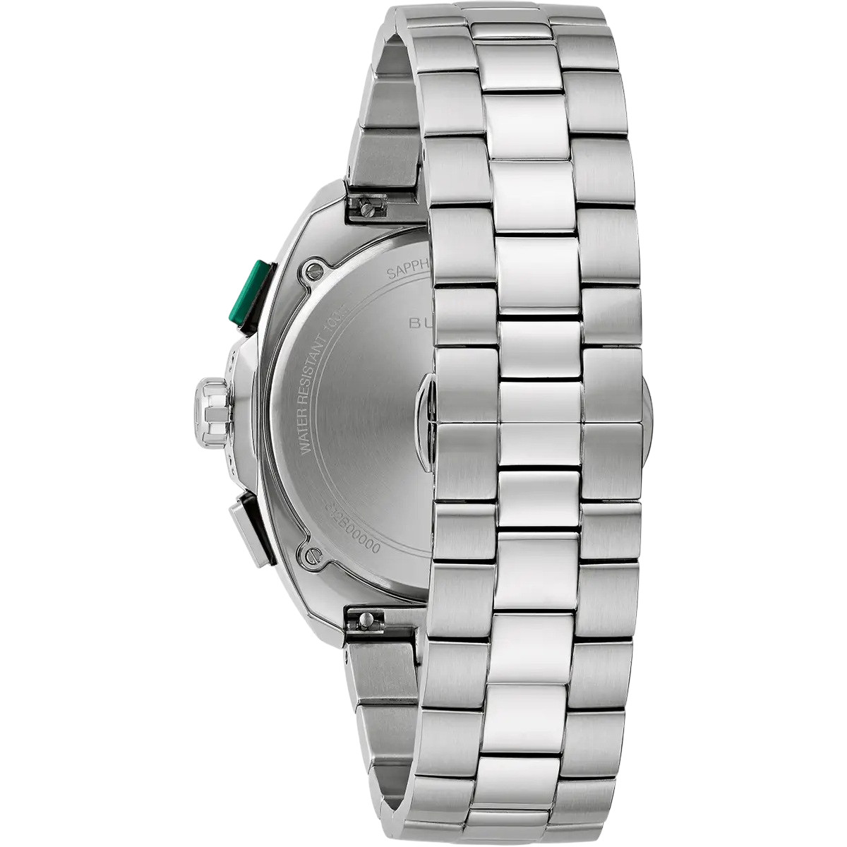 BULOVA Racer Chronograph Green Dial 42mm Silver Stainless Steel Bracelet 98B468 - 3