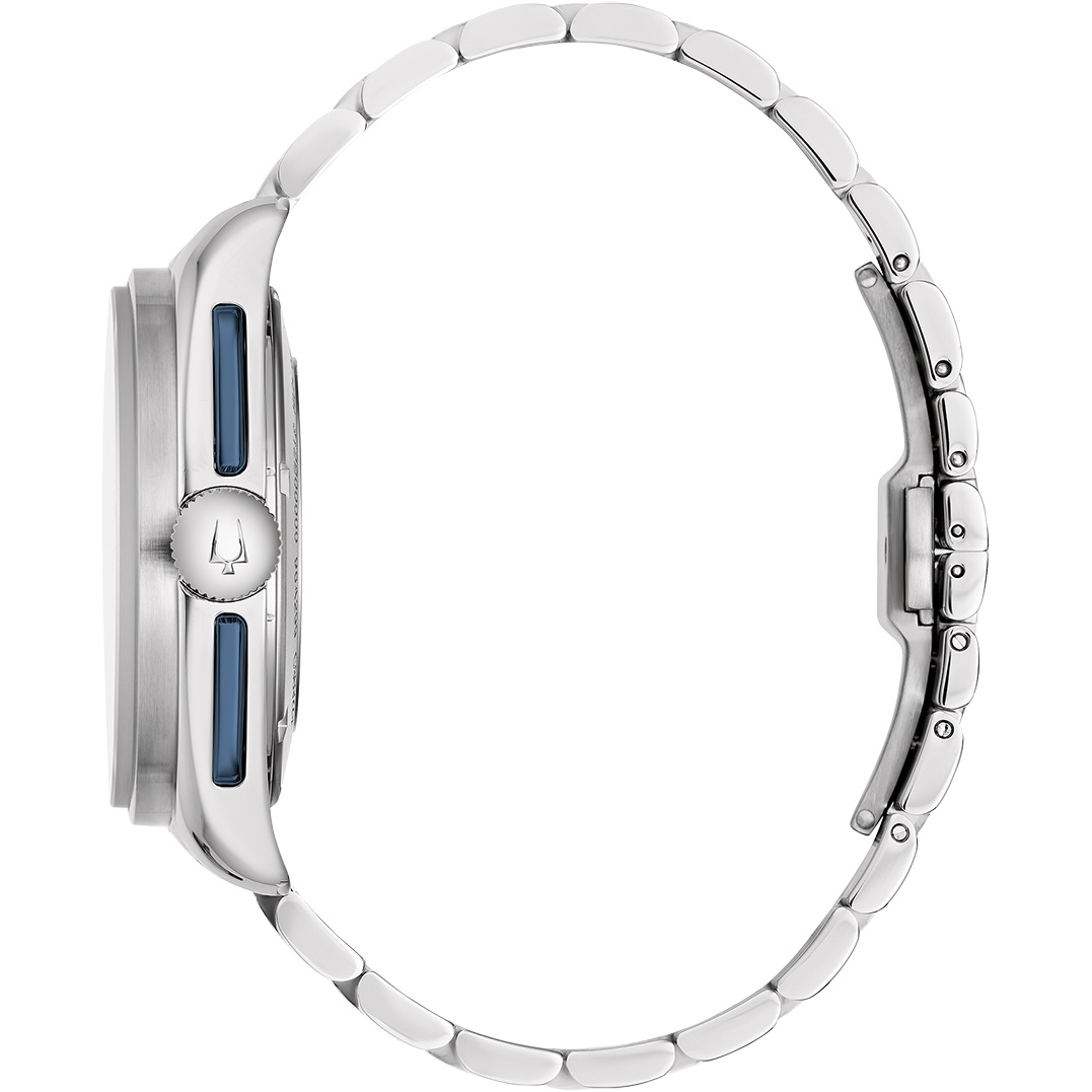 BULOVA Lunar Pilot Chronograph Box Set White Blue Dial 43.5mm Silver Stainless Steel Bracelet with Extra Blue Nato Strap 98K112 - 10