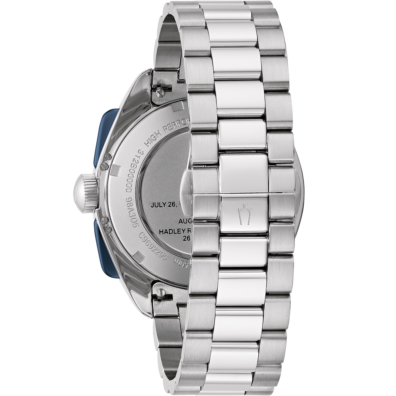 BULOVA Lunar Pilot Chronograph Box Set White Blue Dial 43.5mm Silver Stainless Steel Bracelet with Extra Blue Nato Strap 98K112 - 11