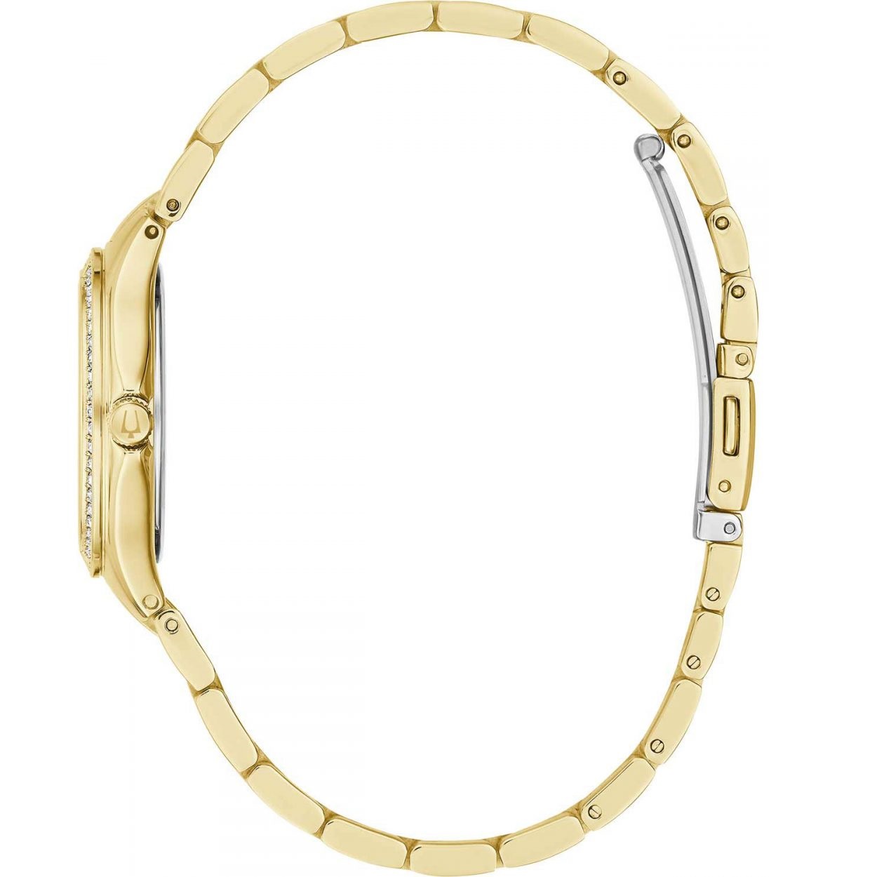 BULOVA Crystal Swarovski White Pearl Dial 30mm Gold Stainless Steel Bracelet 98L295 - 3