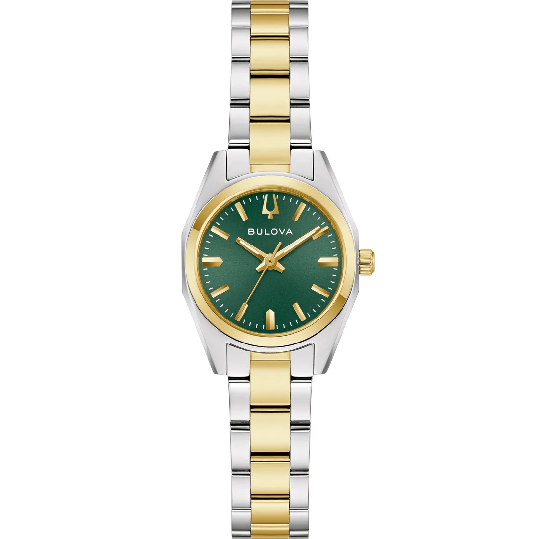 BULOVA Surveyor Mini Green Dial 22.7mm Two Tone Gold Stainless Steel Bracelet 98L329 - 