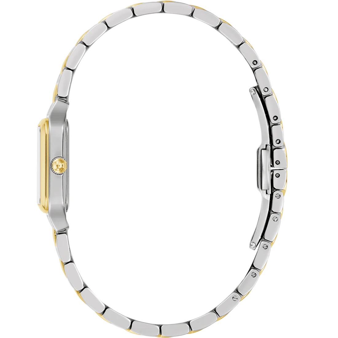 BULOVA Sutton Square Silver Dial 23mm Two Tone Gold Stainless Steel Bracelet 98L330 - 3