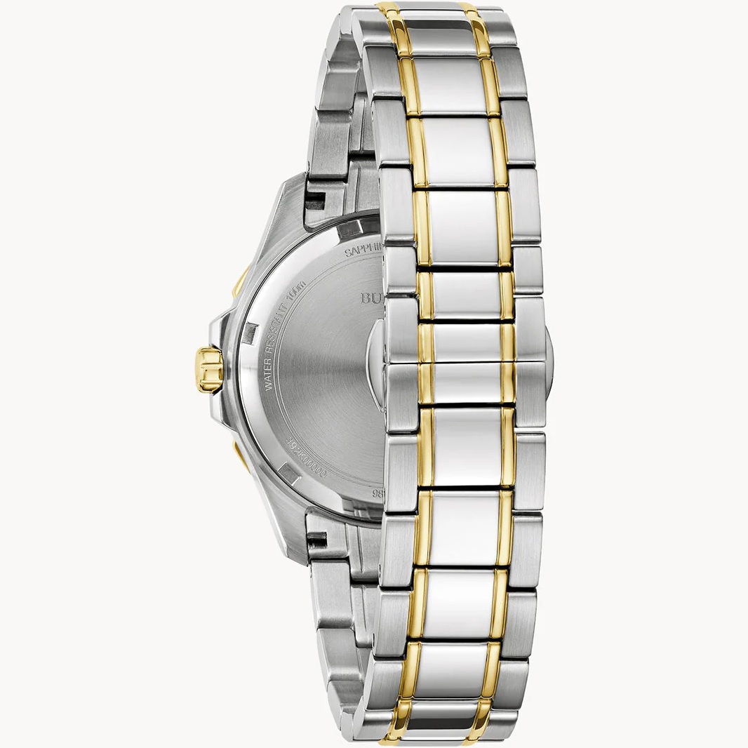 BULOVA Marine Star White Pearl Dial with Diamonds 36mm Two Tone Gold Stainless Steel Bracelet 98P227 - 4