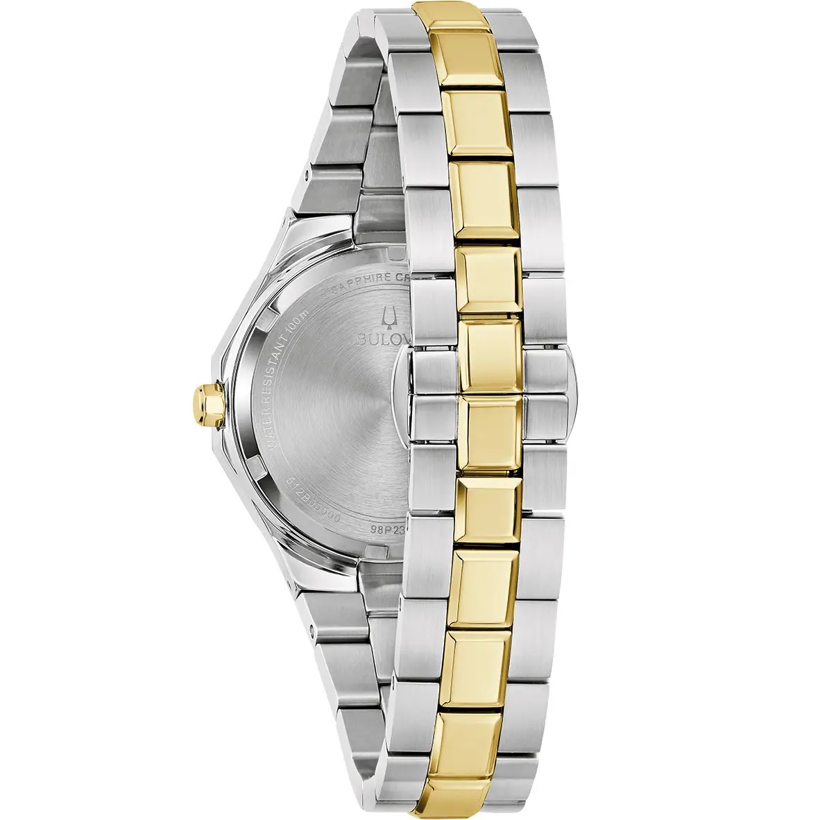 BULOVA Prestige White Pearl Dial with Diamonds 32mm Two Tone Gold Stainless Steel Bracelet 98P234 - 4