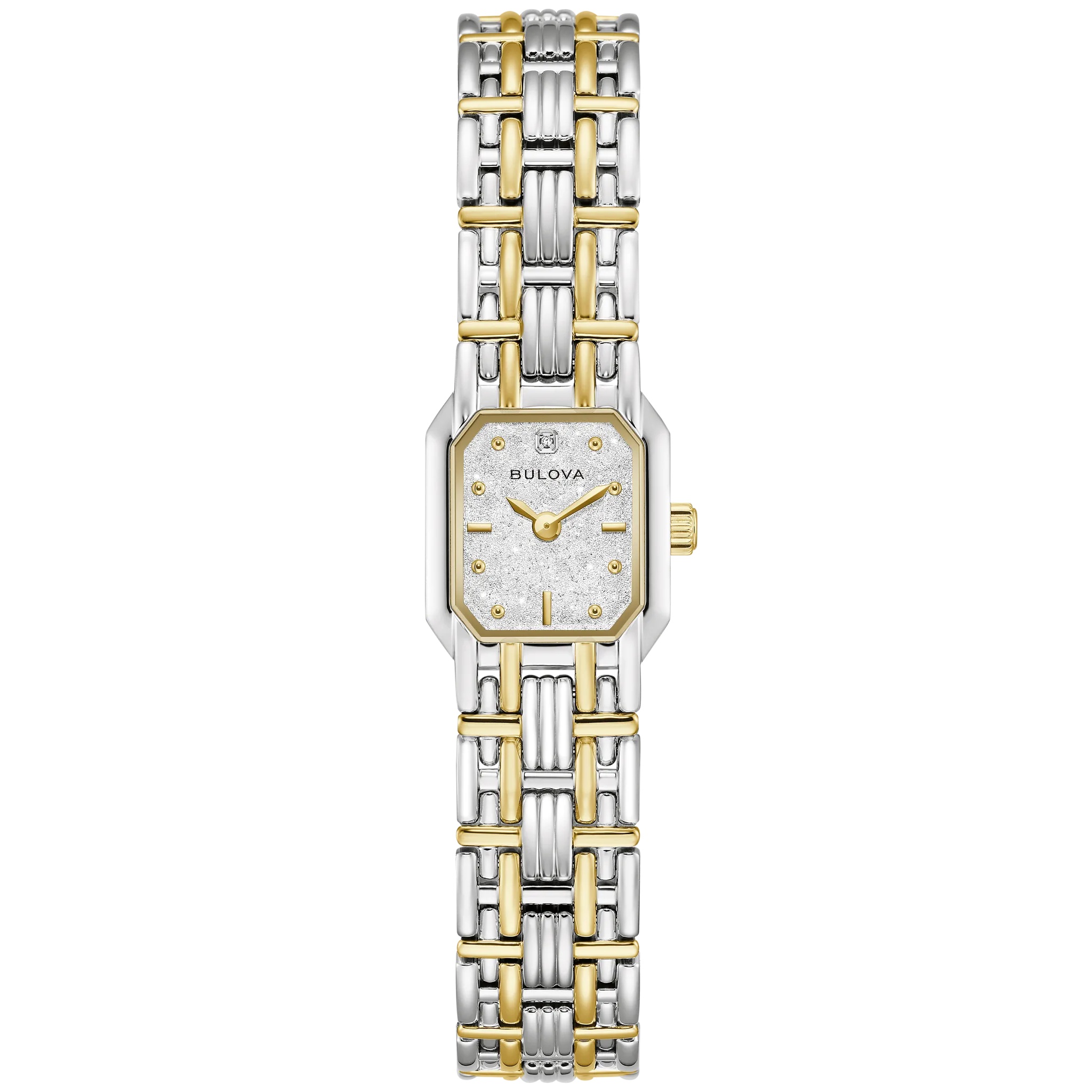 BULOVA Goddess Of Time Silver Dial 16mm Two Tone Gold Stainless Steel Bracelet 98P237 - 