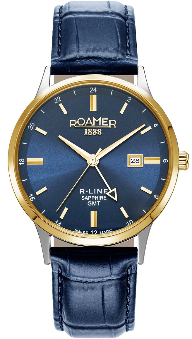 ROAMER R-Line GMT Box Set Blue Dial 43mm Two Tone Gold Stainless Steel Bracelet 990987-47-45-05 - 3