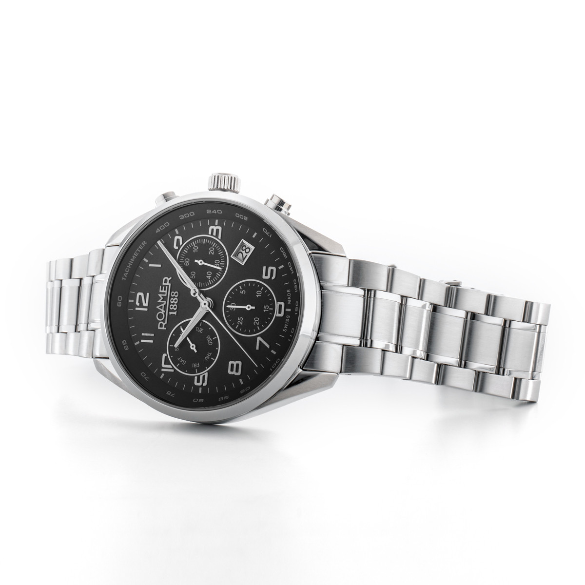ROAMER Pro Chrono Black Dial 43.5mm Silver Stainless Steel Bracelet 993819-41-44-20 - 