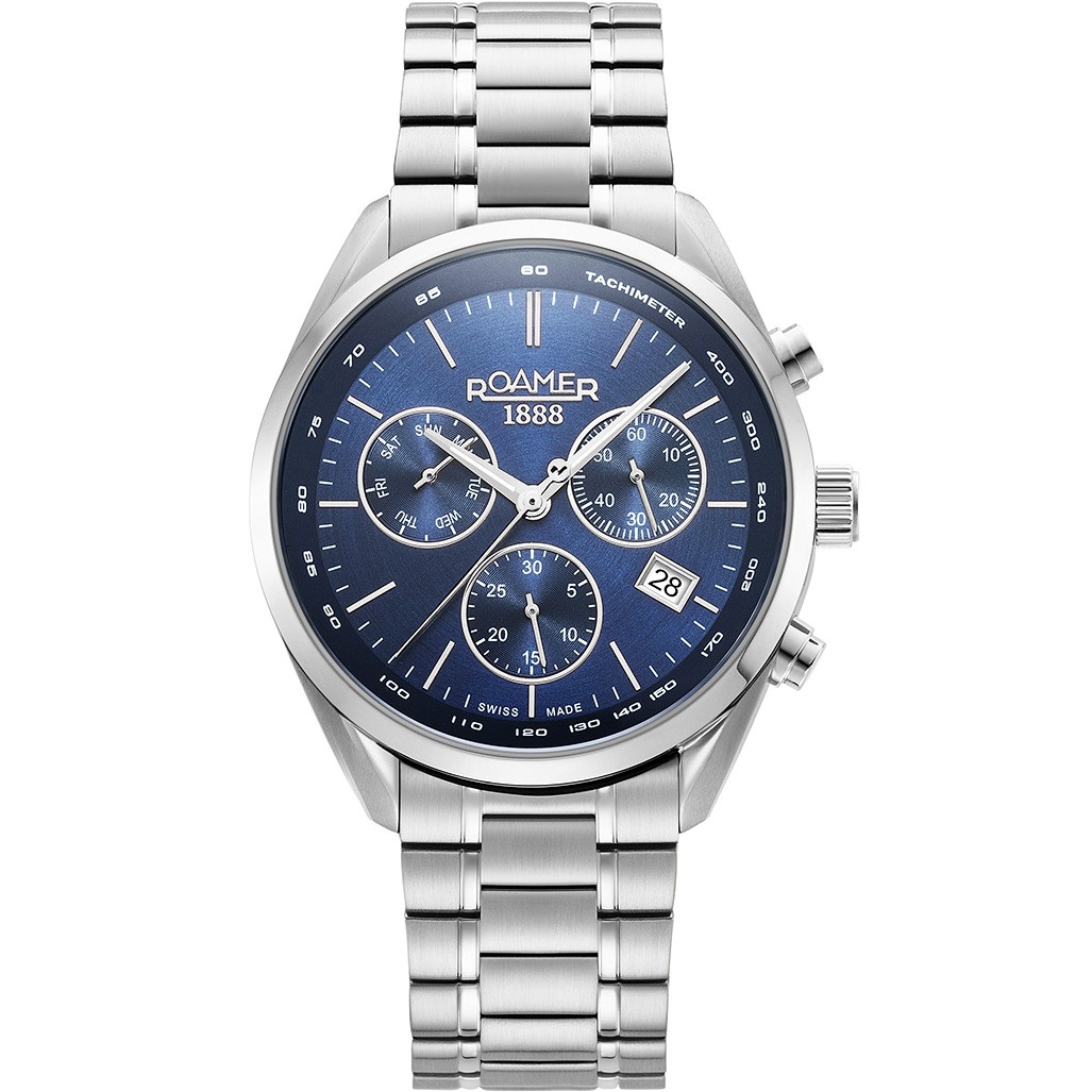 ROAMER Pro Chrono Blue Dial 43.5mm Silver Stainless Steel Bracelet 993819-41-45-20 - 