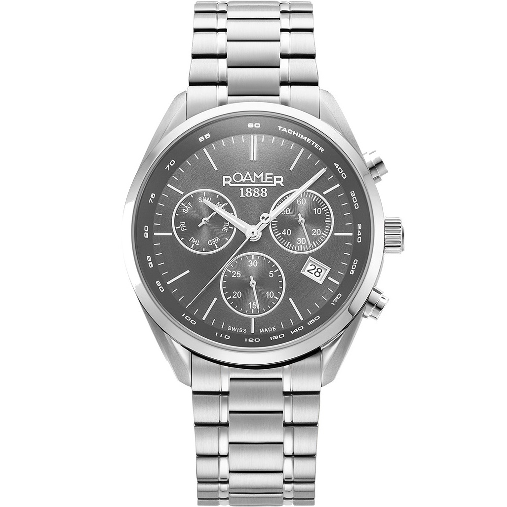 ROAMER Pro Chrono Gray Dial 43.5mm Silver Stainless Steel Bracelet 993819-41-85-20 - 1