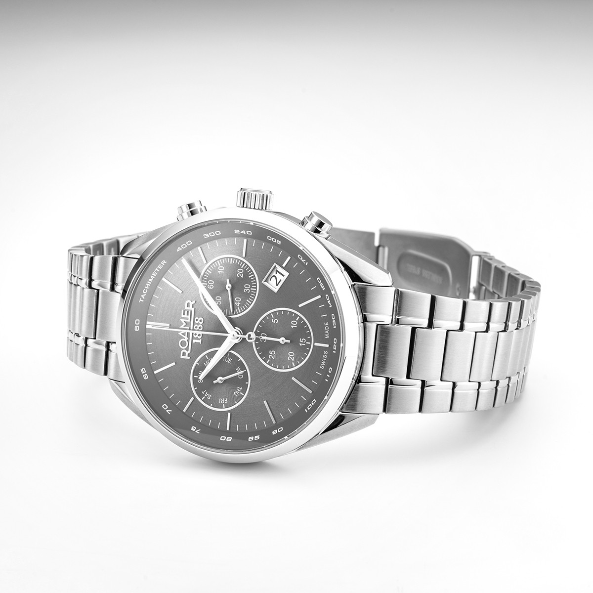 ROAMER Pro Chrono Gray Dial 43.5mm Silver Stainless Steel Bracelet 993819-41-85-20 - 2