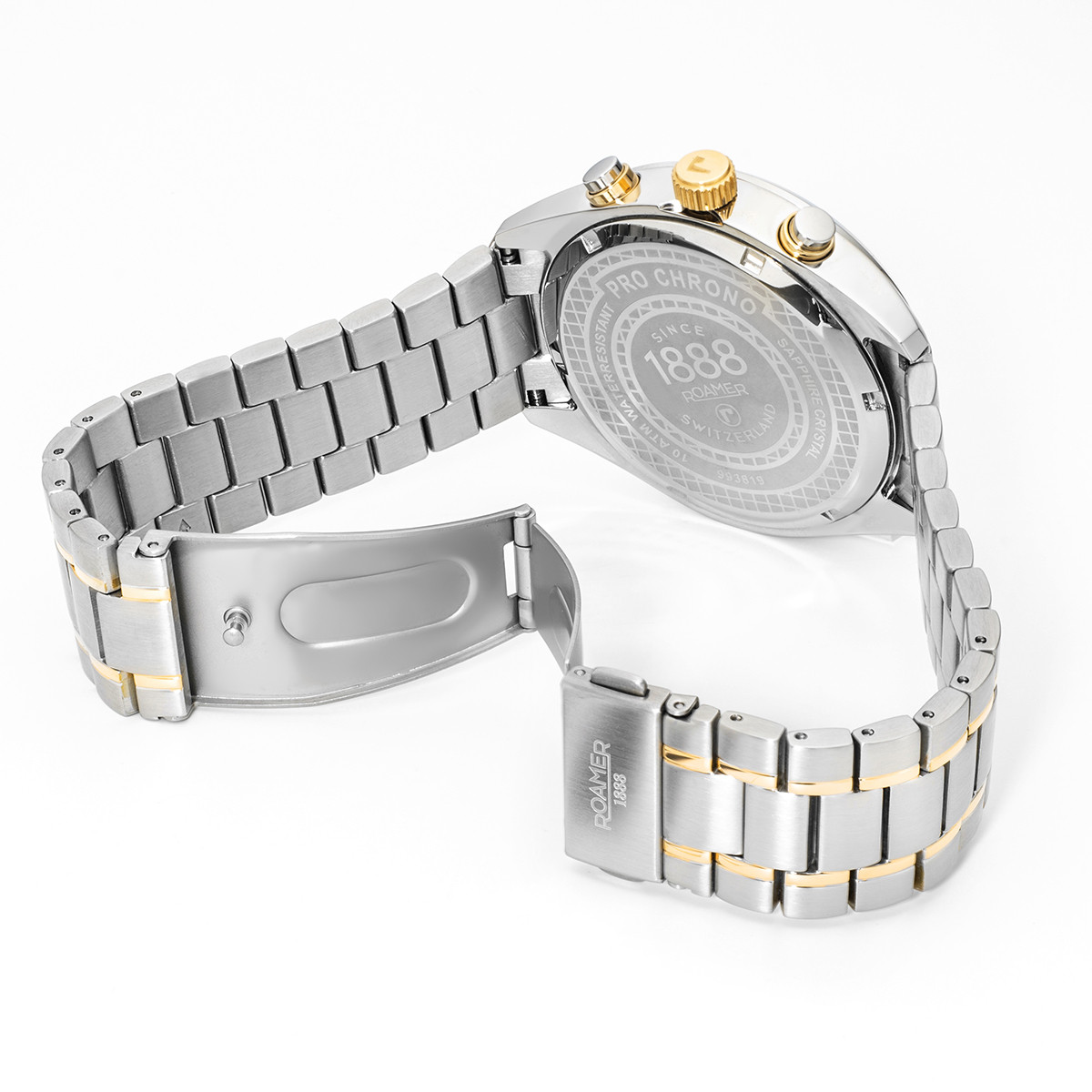 ROAMER Pro Chrono Green Dial 43.5mm Two Tone Gold Stainless Steel Bracelet 993819-47-75-20 - 4