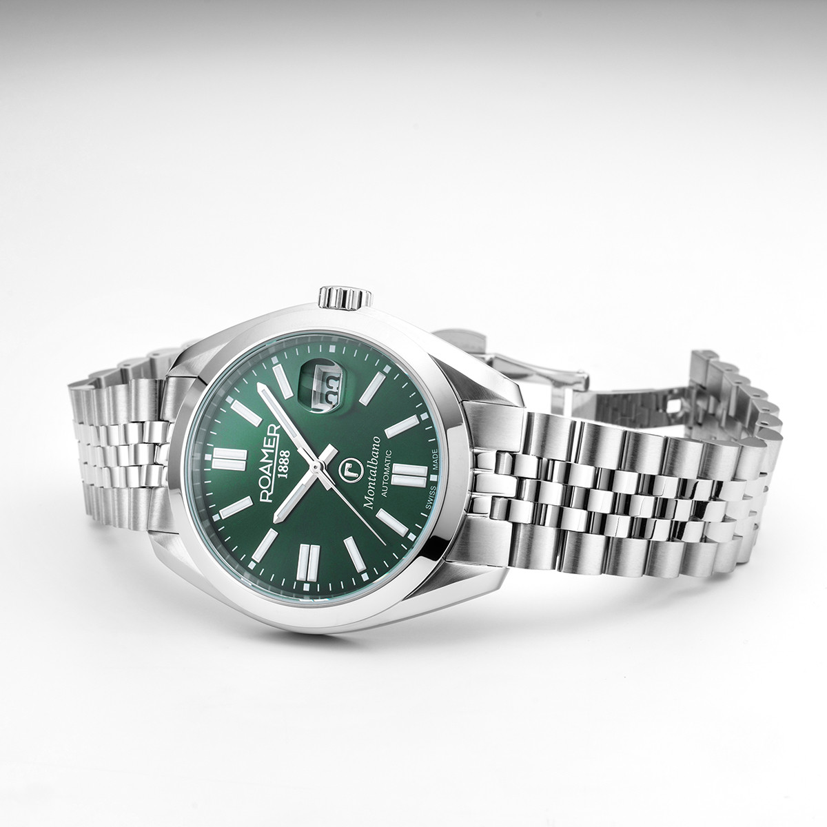 ROAMER Montalbano Automatic Green Dial 41.5mm Silver Stainless Steel Bracelet 996983-41-75-20 - 