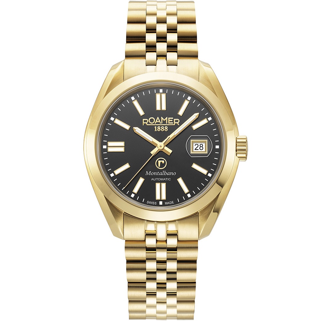 ROAMER Montalbano Automatic Black Dial 41.5mm Gold Stainless Steel Bracelet 996983-46-85-20 - 