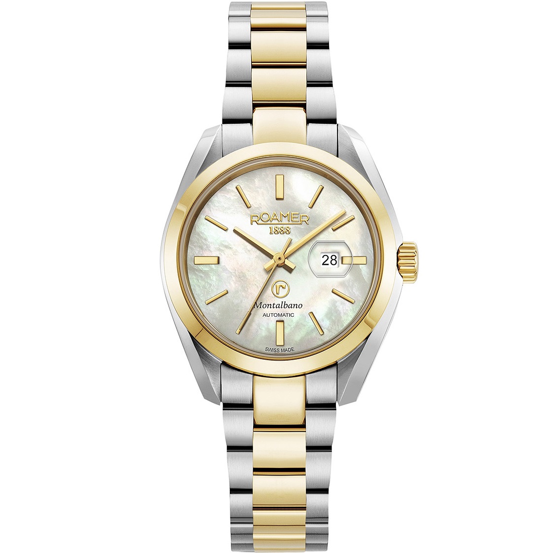ROAMER Montalbano Ladies Automatic White Pearl Dial 31mm Two Tone Gold Stainless Steel Bracelet 996990-47-20-20 - 