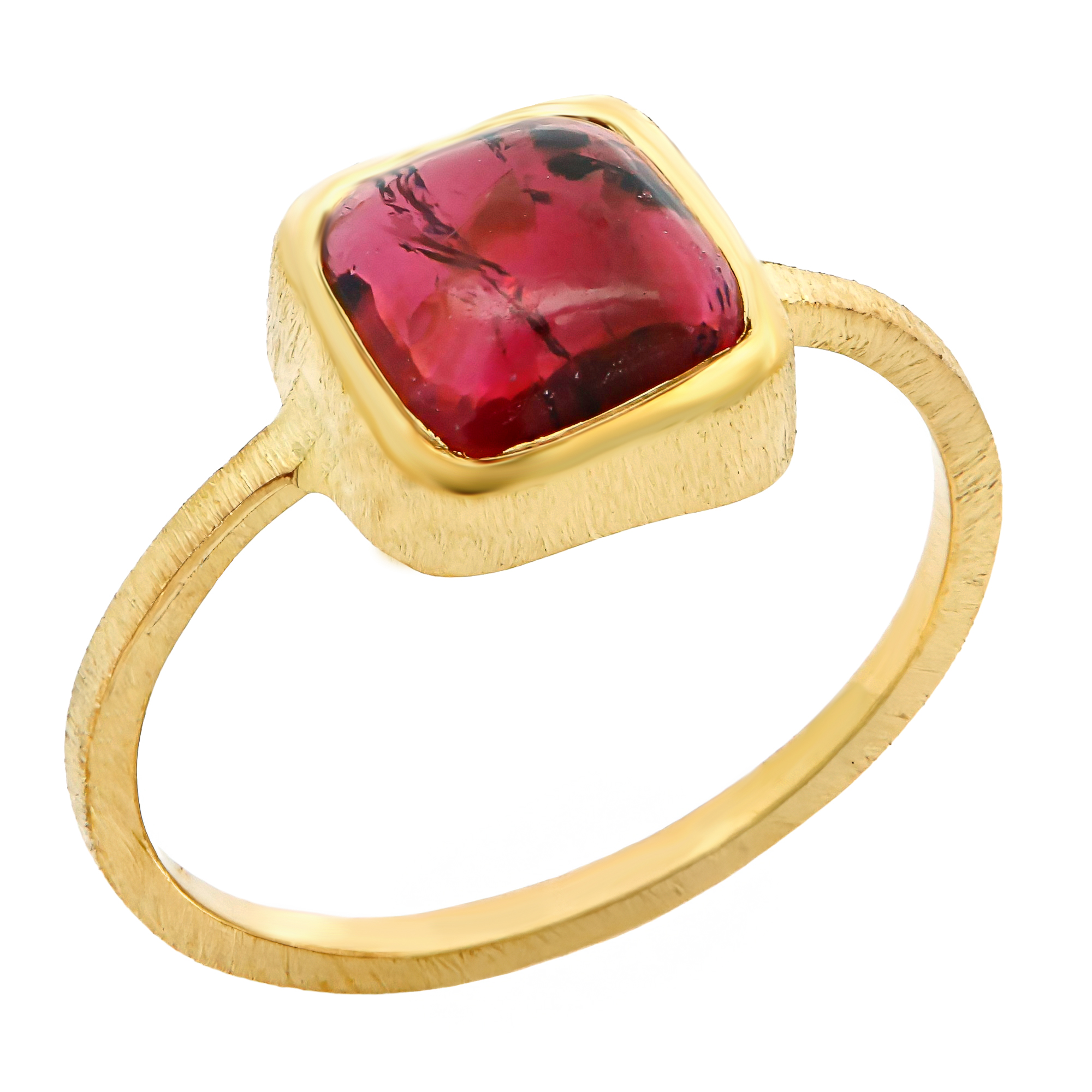 RING Handmade Solitaire Di Natura SENZIO Collection K14 Yellow Gold with Tourmaline 5CR.009RR - 