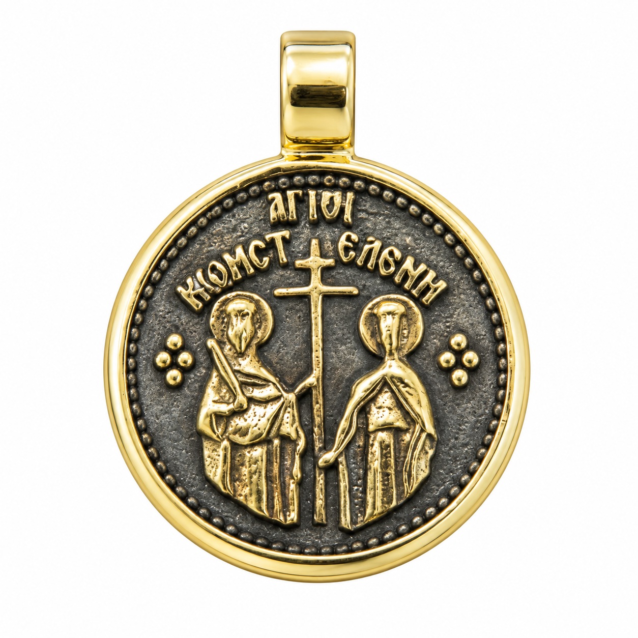 ΜΕΝΤΑΓΙΟΝ Κωνσταντινάτο Διπλής Όψης SENZIO Collection από Επιχρυσωμένο Ασήμι 925° 9SEN.D006P - 3