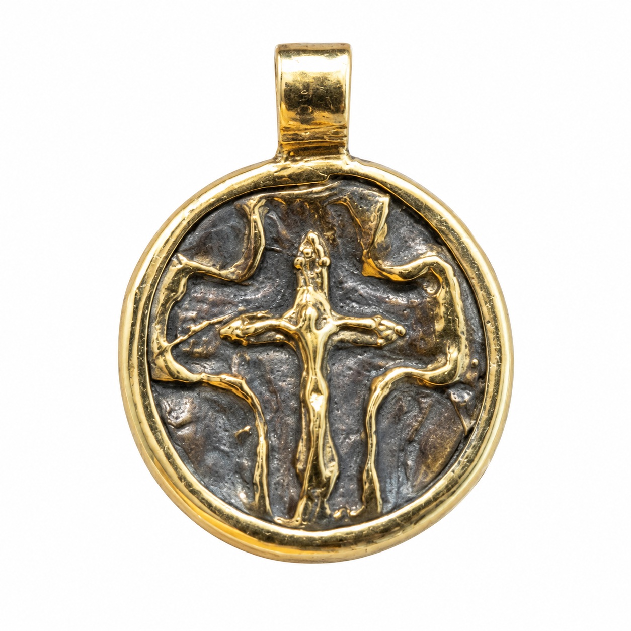 ΜΕΝΤΑΓΙΟΝ Κωνσταντινάτο Διπλής Όψης SENZIO Collection από Επιχρυσωμένο Ασήμι 925° 9SEN.D007P - 
