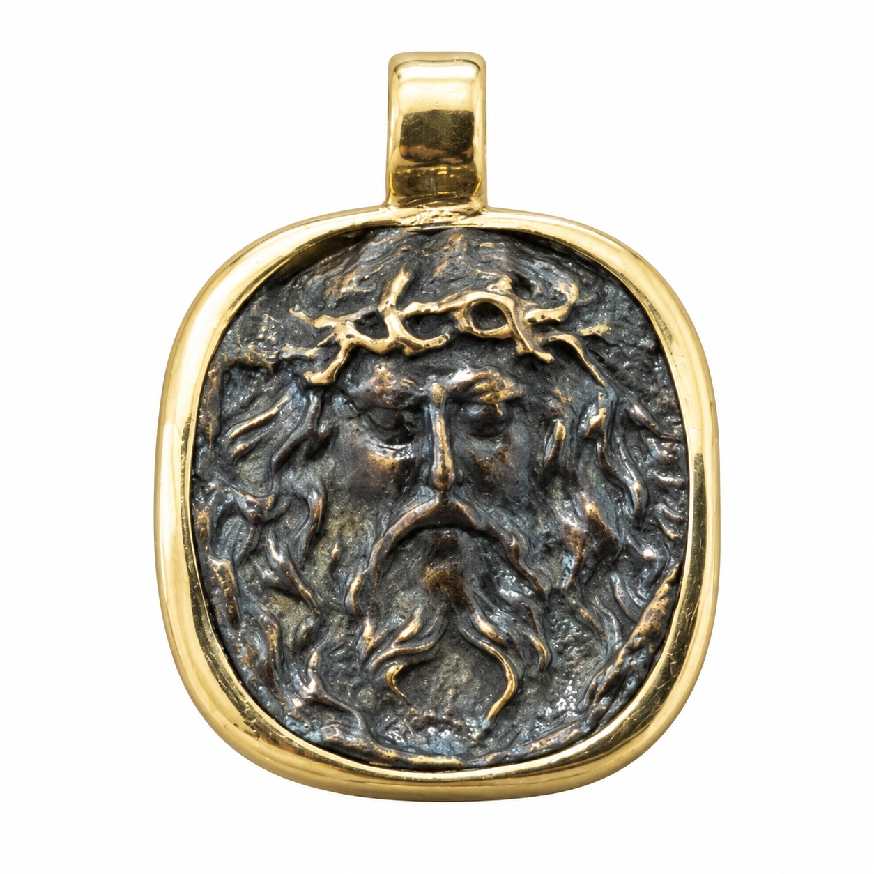 ΜΕΝΤΑΓΙΟΝ Κωνσταντινάτο Διπλής Όψης SENZIO Collection από Επιχρυσωμένο Ασήμι 925° 9SEN.D008P - 3