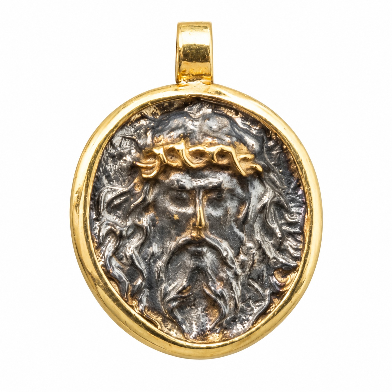ΜΕΝΤΑΓΙΟΝ Κωνσταντινάτο Διπλής Όψης SENZIO Collection από Επιχρυσωμένο Ασήμι 925° 9SEN.D009P - 