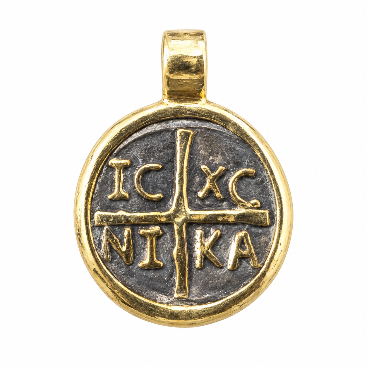 ΜΕΝΤΑΓΙΟΝ Κωνσταντινάτο Διπλής Όψης SENZIO Collection από Επιχρυσωμένο Ασήμι 925° 9SEN.D010P - 