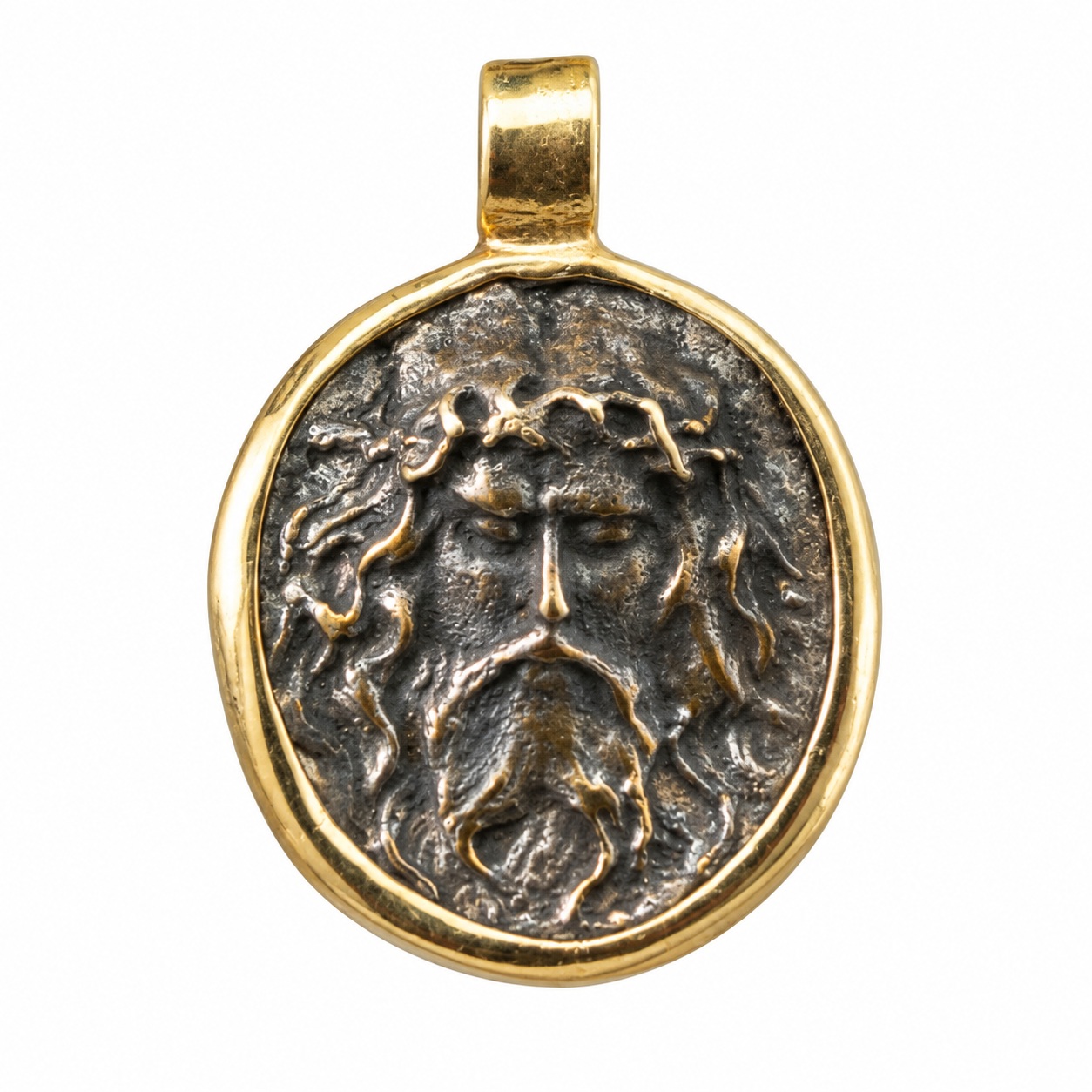 ΜΕΝΤΑΓΙΟΝ Κωνσταντινάτο Διπλής Όψης SENZIO Collection από Επιχρυσωμένο Ασήμι 925° 9SEN.D011P - 3