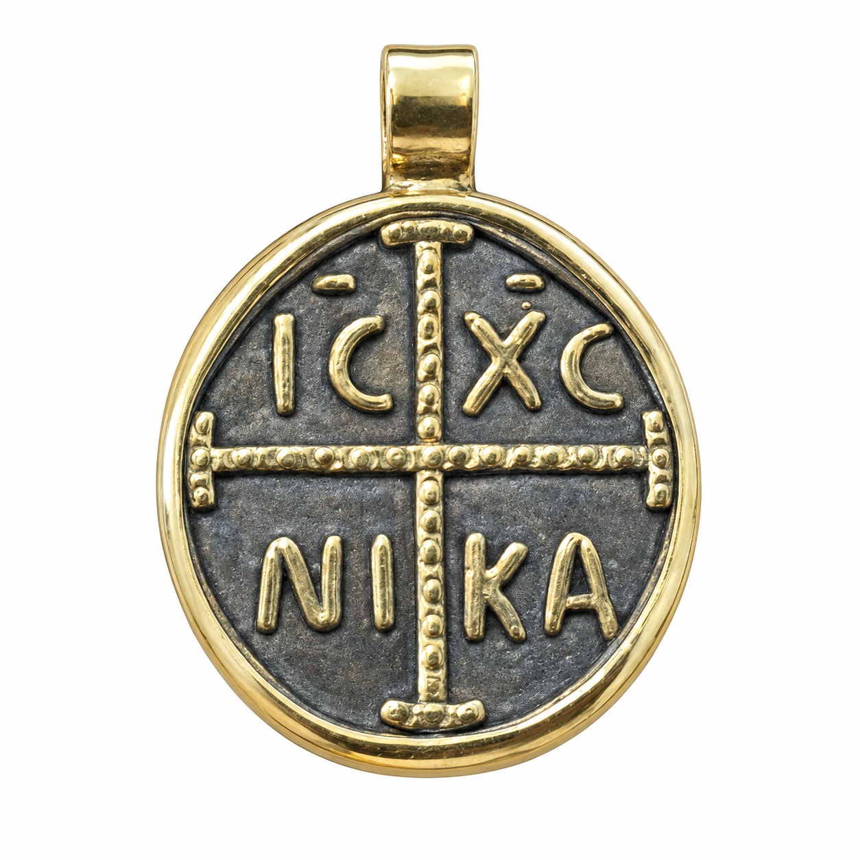ΜΕΝΤΑΓΙΟΝ Κωνσταντινάτο Διπλής Όψης SENZIO Collection από Επιχρυσωμένο Ασήμι 925° 9SEN.D016P - 3