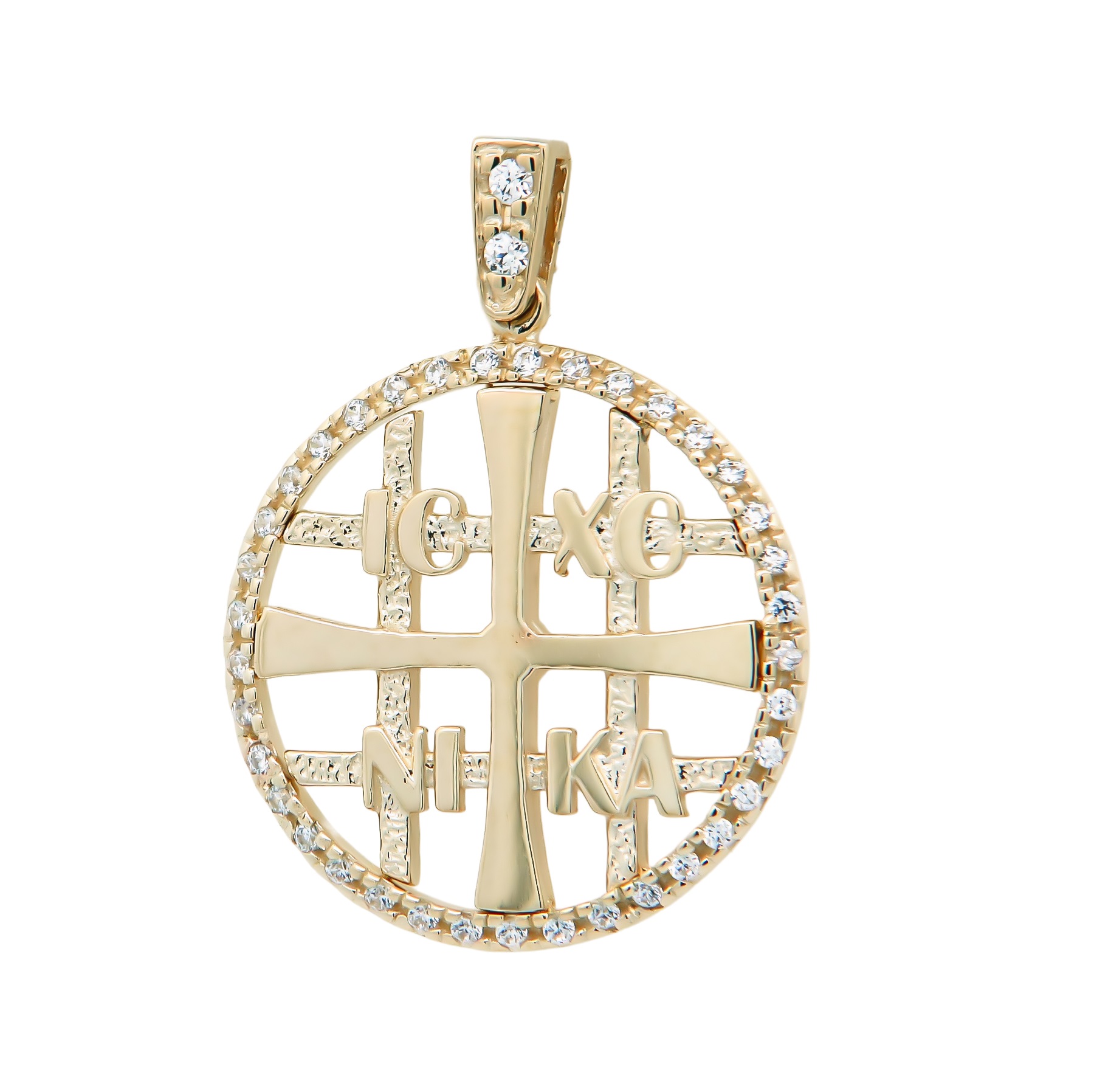 PENDANT Stone-set SENZIO Collection K9 Yellow Gold with Zircon Stones 934001-00PE.K9 - 