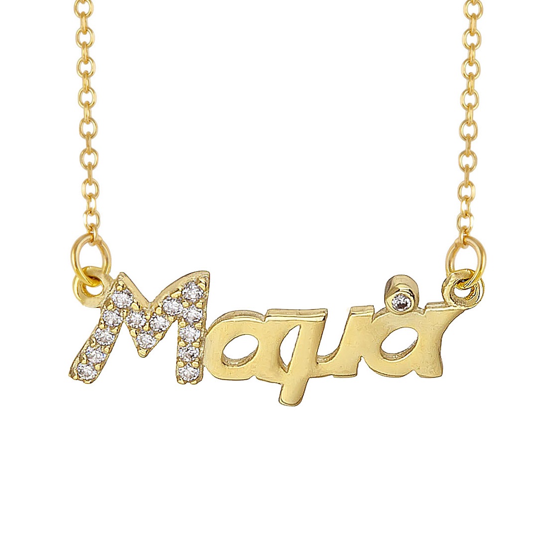 NEKLACE Mama B-Jewels Silver 925° Gold Plated with Zircon Stones 9KN.1410C - 
