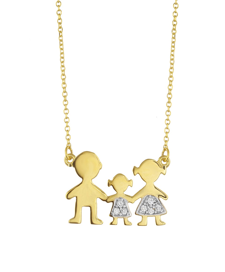 NEKLACE Family B-Jewels Silver 925° Gold Plated with Zircon Stones 9KN.1936C - 