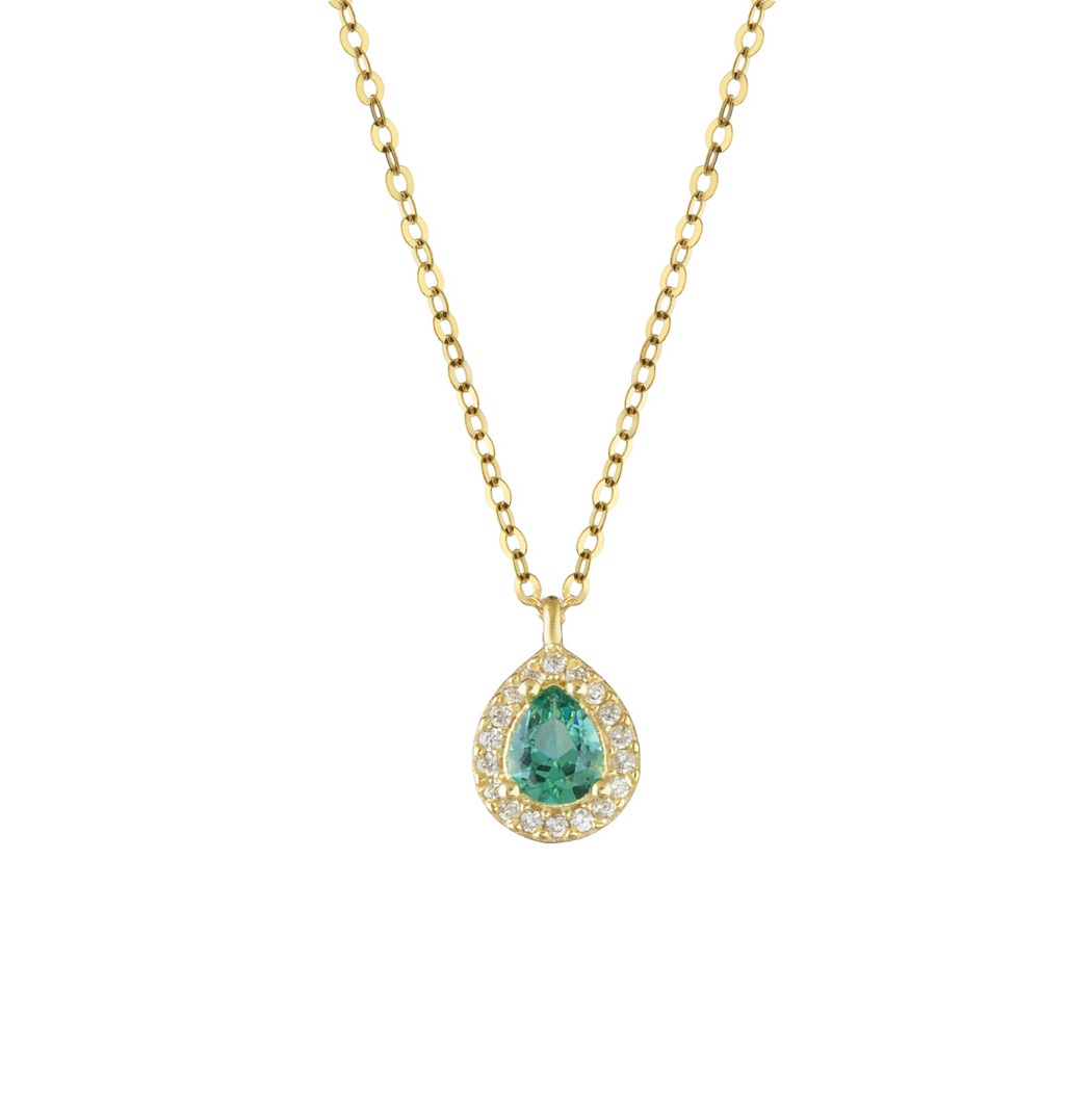 NEKLACE B-Jewels Silver 925° Gold Plated with Paraiba Zircon Stones 9PE.2023C - 