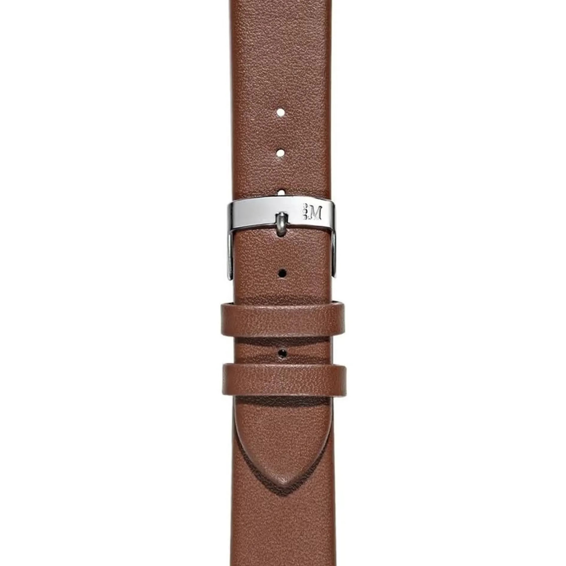 MORELLATO Micra-Evoque Watch Strap 20-18mm Brown Leather Silver Hardware A01X5126875134CR20 - 