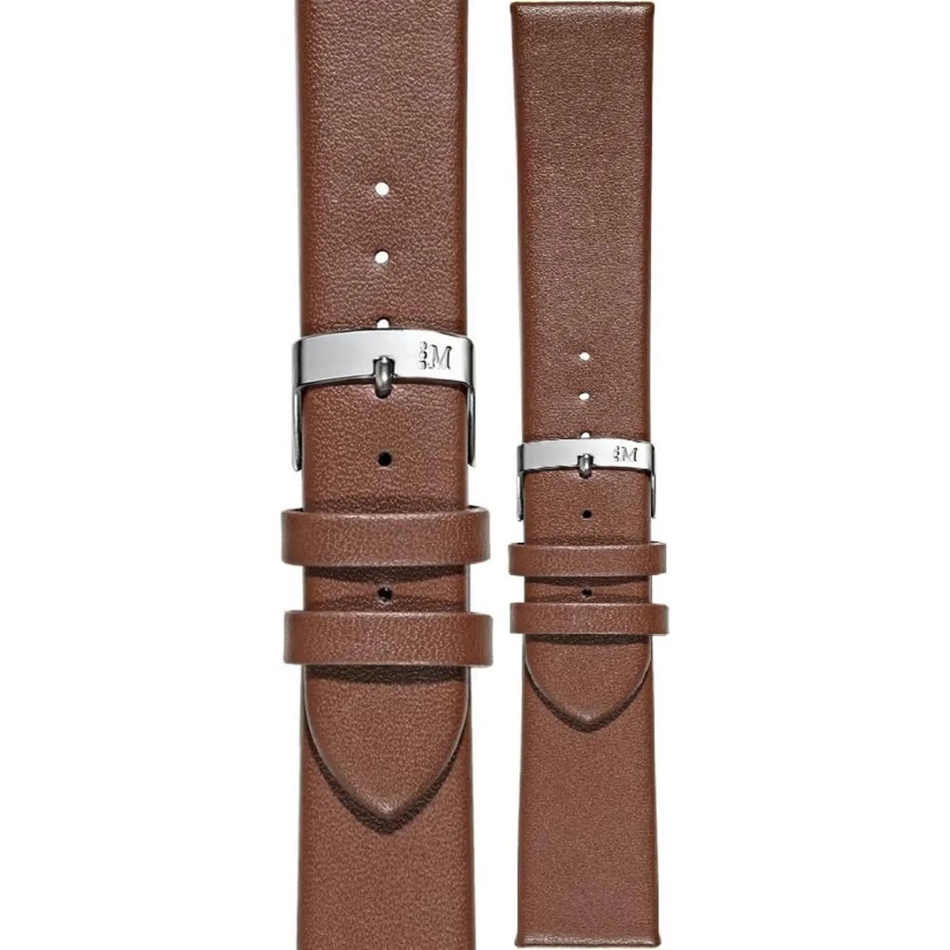 MORELLATO Micra-Evoque Watch Strap 20-18mm Brown Leather Silver Hardware A01X5126875134CR20 - 