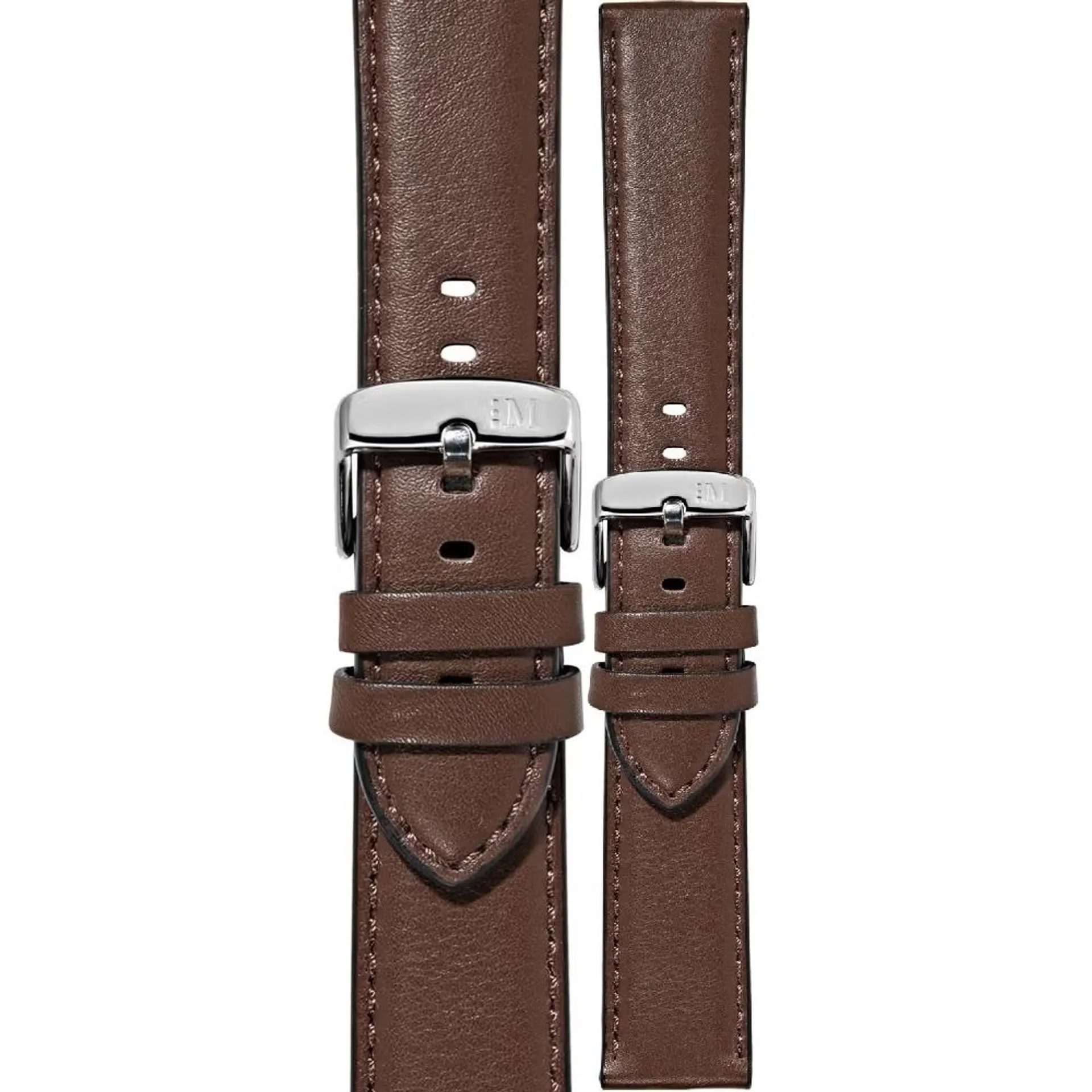 MORELLATO Croquet Water Resistant Watch Strap 24-20mm Brown Nappa Leather Silver Hardware A01X5976C03034CR24 - 