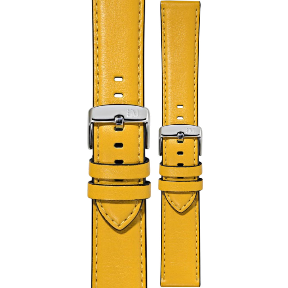 MORELLATO Croquet Water Resistant Watch Strap 22-20mm Yellow Nappa Leather Silver Hardware A01X5976C03097CR22 - 