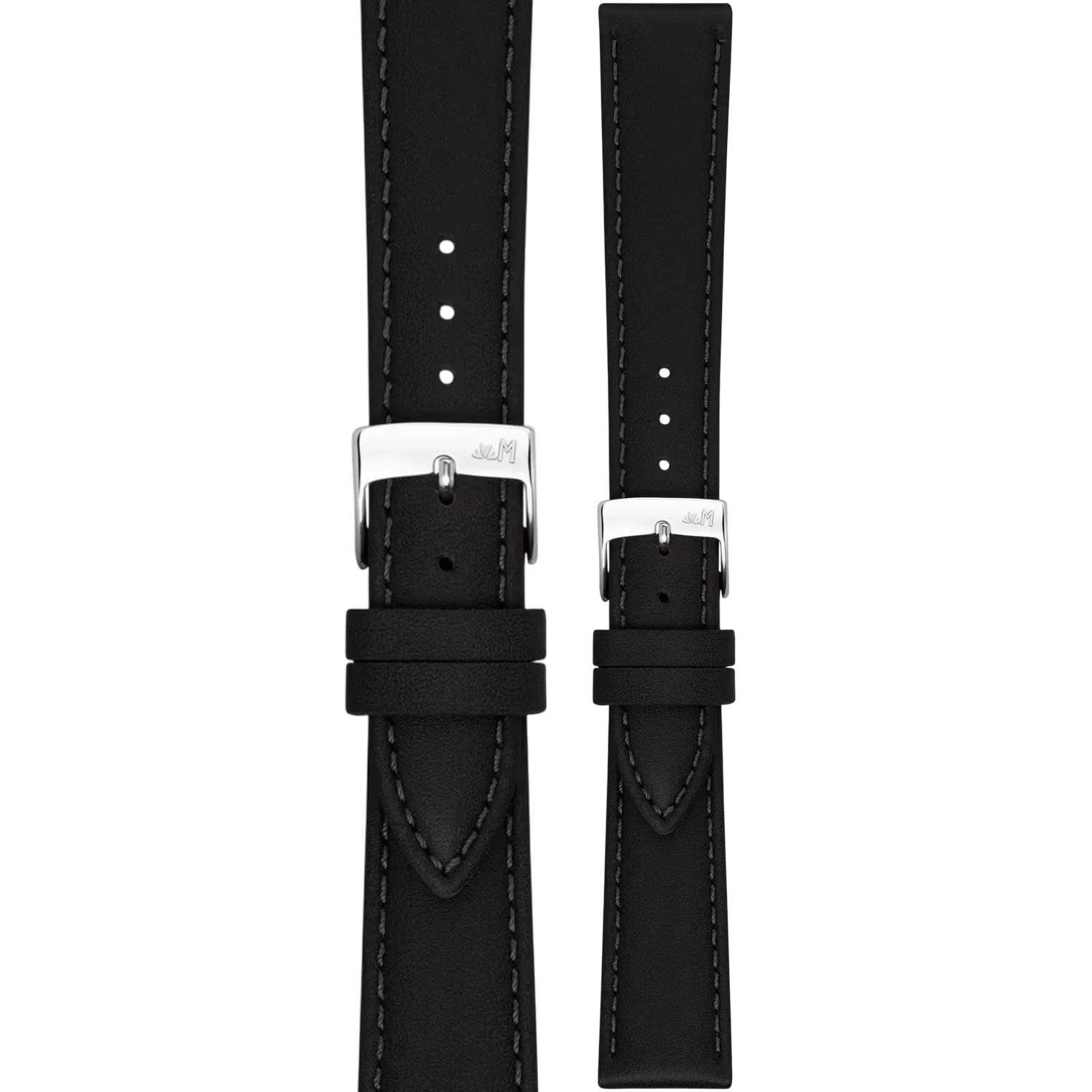 MORELLATO Graffic ODD-2 Watch Strap 21-18mm Black Leather Silver Hardware A01X6080087019CR21 - 